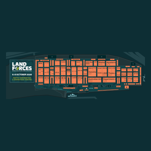 Land Forces 2026 interactive trade show floor plan